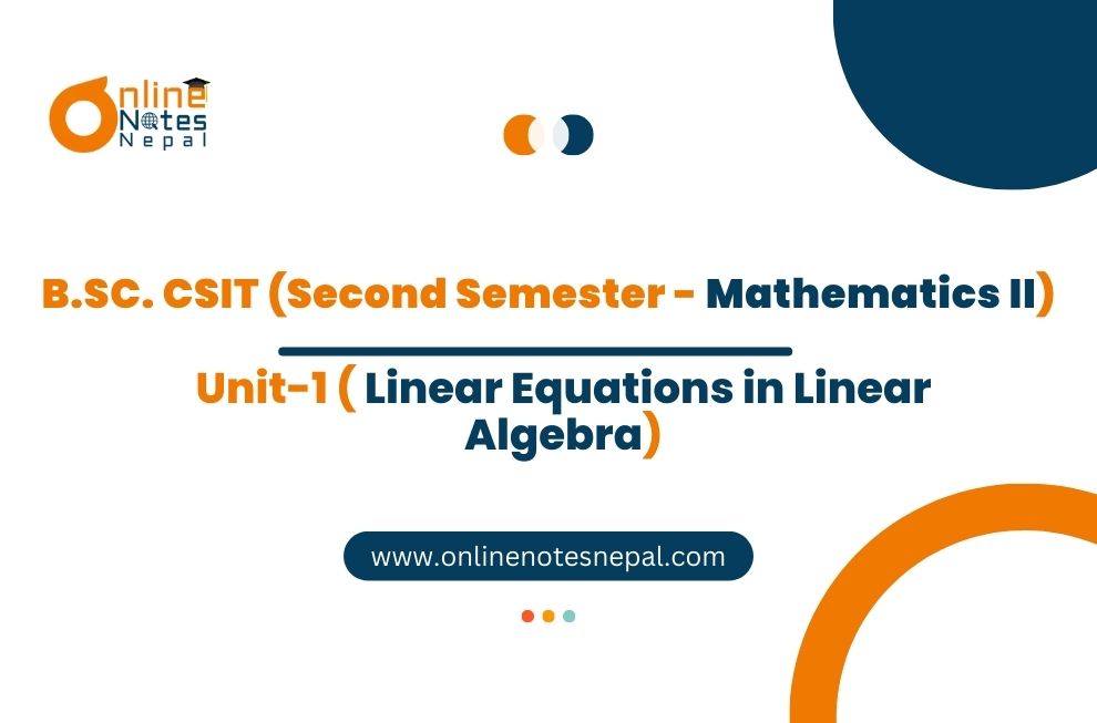 Unit 1: Linear Equations in Linear Algebra Photo